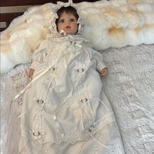 Gorgeous 18 inch Adora real life looking baby doll in Christening gown!